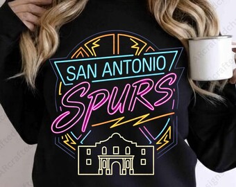 San Antonio Spurs Neon Design PNG (Digital Download)