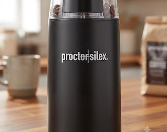 プロクターサイレックス電動コーヒーグラインダー、ステンレススチール製ブレード、12カップ容量、ブラック