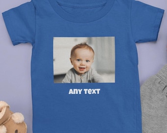 Benutzerdefinierte Foto Kleinkind-T-Shirt | Personalisierte Bild Kinder T-Shirt | Geburtstag Junge Mädchen Top | Sentimentales Geschenk für Großeltern