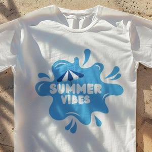 Summer Vibes-shirt voor poolparty | Water Splash T-shirt met print voor kinderen | Strandtopje voor peuters | Shirt voor familievakantie