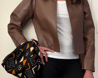 Liten väska med afrikanskt tryck – Handgjord fodrad handledsväska i Ankara-stil