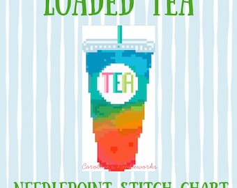Loaded Tea Digital Needlepoint Chart - Digital Download