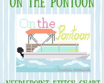 On the Pontoon Digital Needlepoint Chart - Digital Download