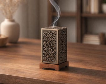 Chinese Incense Burner Tower Brass Filigree Holder Zen Tea Ceremony Home Decor Gift