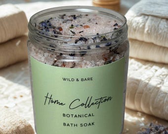 Botanical Bath Soak with Oils | Epsom Himalayan Salts, Relaxing Spa Ritual