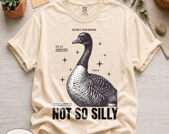 Comfort Colors®, Camiseta de Ganso Canadiense, Ganso no tan tonto, Regalo divertido para amantes de las aves, Camiseta vintage con estampado aviar, Camiseta retro de naturaleza, Ganso tonto