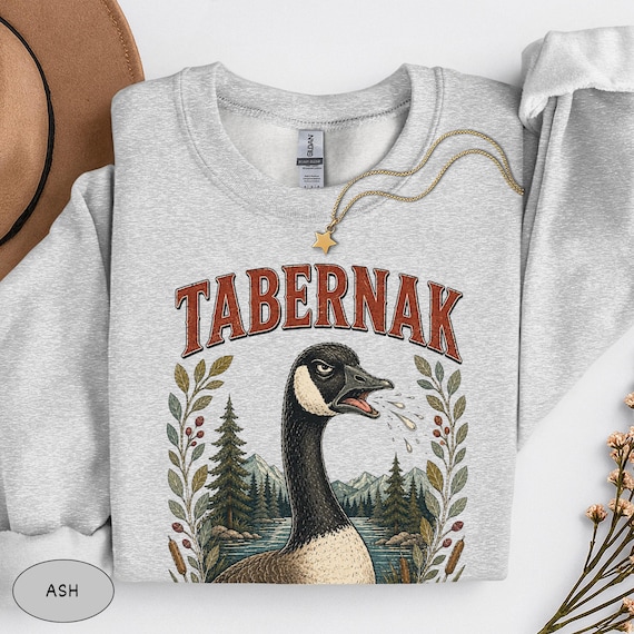 Canada Goose, Funny Goose Sweatshirt, Tabernak, Canada Goose Wilderness Art, Botanical Quebecois Crewneck, Nature Gift for Bird Watchers and Quebec Fans