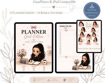 Planner Girl Digital Journal Set | Cozy GoodNotes Planner Inserts