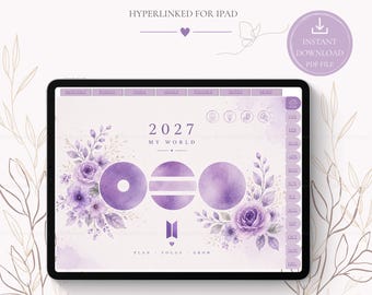 2027 Lavender Digital Planner | Hyperlinked Daily, Weekly, Monthly Pages (Digital Download)
