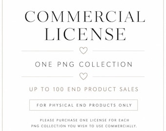 Commercial License | One PNG Collection | Up to 100 Sales