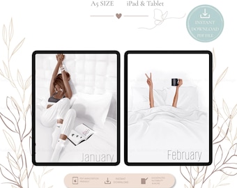 Minimal Monthly Planner Dividers | A5 Clean Neutral Design (PDF Download)