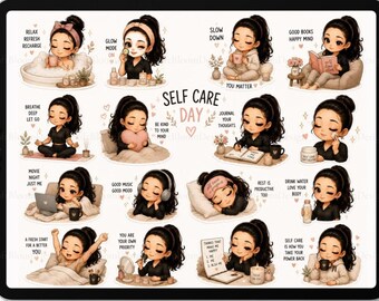 Cozy Daily Routine Digital Stickers | Self Care Planner Pack (Digital Download)