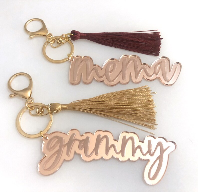 Personalized Keychain Mirrored Acrylic Laser Engraved Etsy