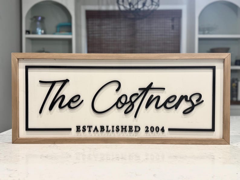 Personalized Family Last Name Sign - 3D Laser Cut