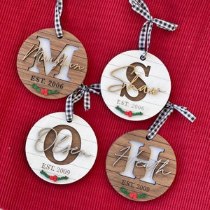 Personalized Shiplap Christmas Ornament