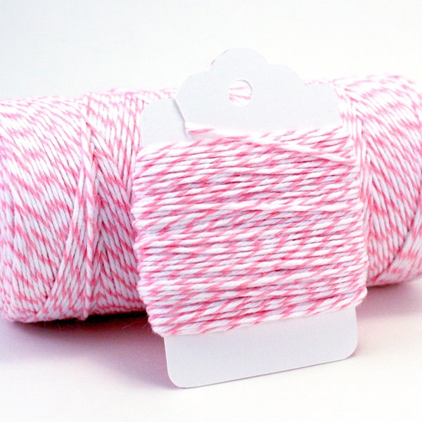 Light Pink Twine - Pastel Pink Twine - Pale Pink String - Striped Pink and White Twine - Baby Girl Shower Favors - Cotton Candy Divine Twine