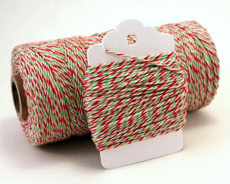 Christmas Gift Wrap Christmas Bakers Twine Red and Green Twine Christmas Tag String Holiday Twine Christmas Card Twine 4-ply image 1