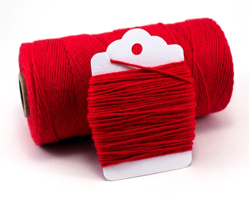 Red Cotton String Red Baker's Twine Solid Red String Red Christmas Twine Red Solid Divine Twine Red 4-ply String Red Gift Wrap image 1