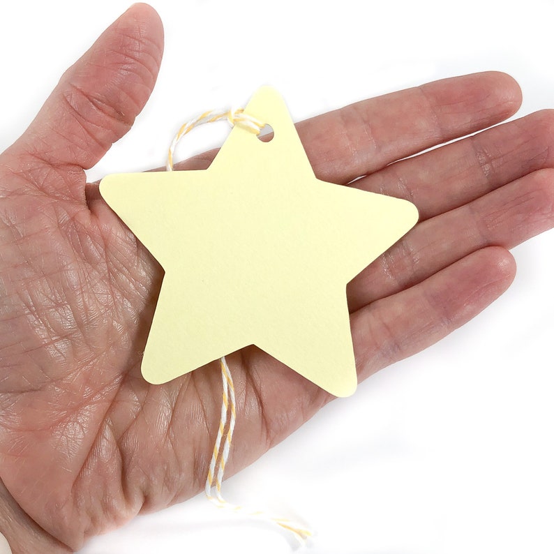 Star Shaped Gift Tags Blank Star Favor Tags Star Tags for Goodie Bags 3 inch Star Tags Celestial Treat Bag Tags Twinkle Twinkle image 4