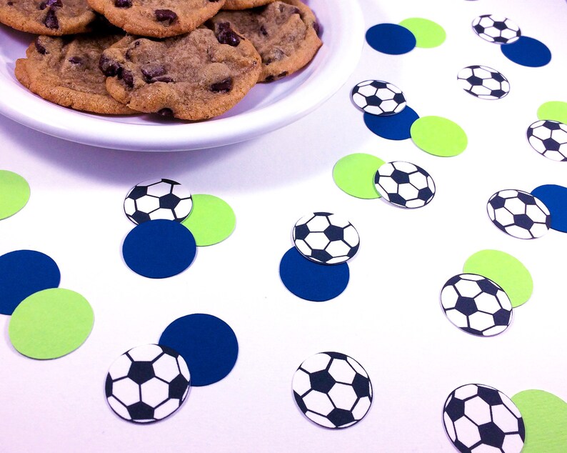 Soccer Confetti Soccer Party Decorations Soccer Table Confetti Soccer Baby Shower Decor Soccer Birthday Party Confetti image 4