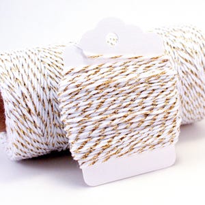 Gold and White Metallic Baker's Twine - 4-ply Sparkly String bild 1