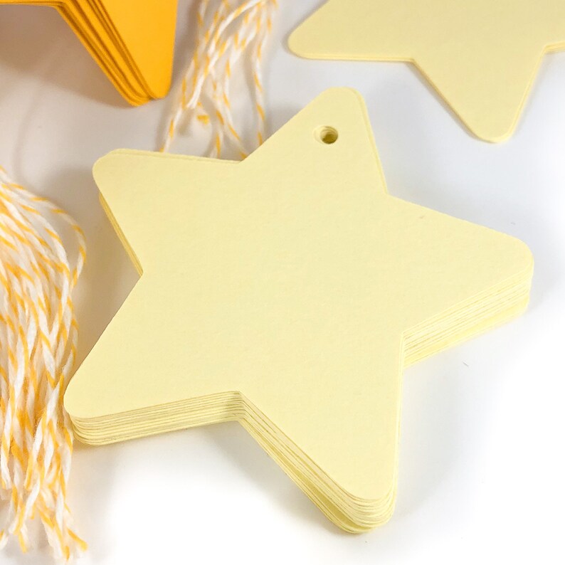 Star Shaped Gift Tags Blank Star Favor Tags Star Tags for Goodie Bags 3 inch Star Tags Celestial Treat Bag Tags Twinkle Twinkle image 5