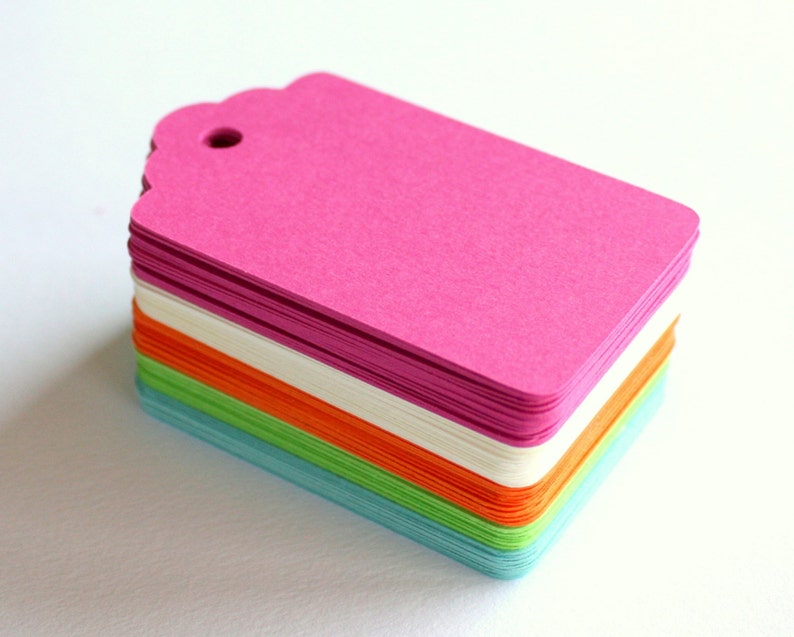 Blank Gift Tags Plain Favor Tags Scalloped Paper Tags Etsy