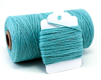 Solid Teal Cotton Bakers Twine - 4-Ply Gift Wrapping String