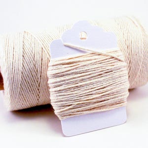 Ivory Baker's Twine - Cream Colored 100% Cotton String - Natural Rustic Gift Wrap