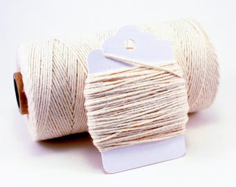 Ivory Baker's Twine - Cream Colored 100% Cotton String - Natural Rustic Gift Wrap