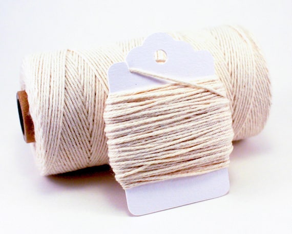 Ivory Baker's Twine - Cream Colored 100% Cotton String - Natural Rustic Gift Wrap
