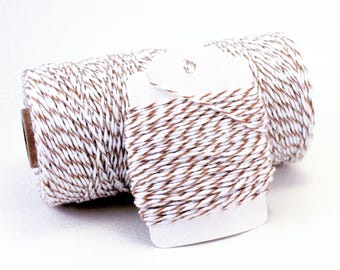 Light Brown and White Striped Baker's Twine - Neutral Colored Cotton String