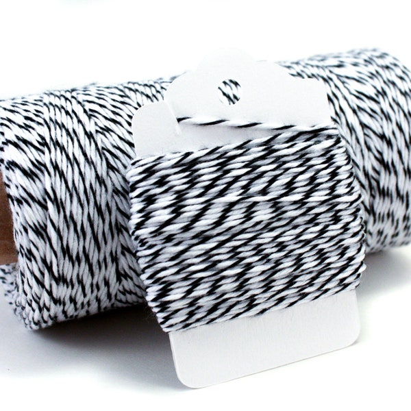 Black Twine - Black and White Striped Bakers Twine - Licorice Divine Twine - Halloween String - Black and White Cord - Classy Gift Wrap