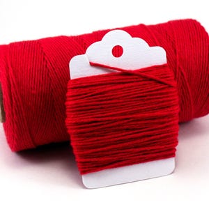 Solid Red Cotton Baker's Twine - 4-ply Christmas String - Valentine Gift Wrap