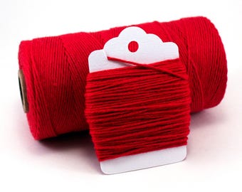 Solid Red Cotton Baker's Twine - 4-ply Christmas String - Valentine Gift Wrap