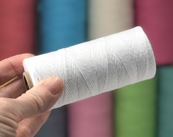 Full Spool of Solid White Baker's Twine - 135 Yards - 100% Cotton Baker's Twine - 4-ply String - Pure White String - Gift Wrap Twine