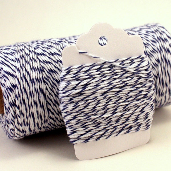 Blue Baker's Twine - Navy Twine - Striped Blue Twine - Blue and White Twine - Blueberry Divine Twine - Blue Gift Wrapping - Blue String