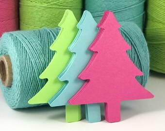 Paper Christmas Tree Die Cuts - Pine Tree Cut Outs - Christmas Craft Paper Trees - Cardstock Trees - Holiday Tree Gift Tags - Tree Labels