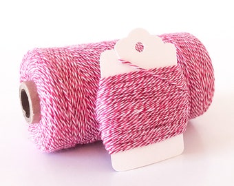 Valentine Baker's Twine - Peppermint Christmas 4-ply Twine - Red White and Pink Cotton String - Valentine Twine - Gift Wrapping Thin String