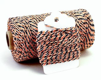 Halloween 4-ply Cotton Baker's Twine - Orange, Black, White Crafting String