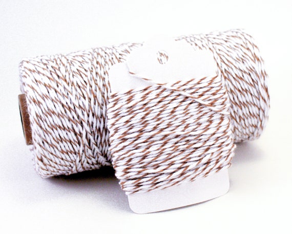 Brown Twine Brown and White Baker's Twine Light Brown Striped Twine Striped  Brown Sugar Divine Twine Cotton String Brown Gift Wrap 