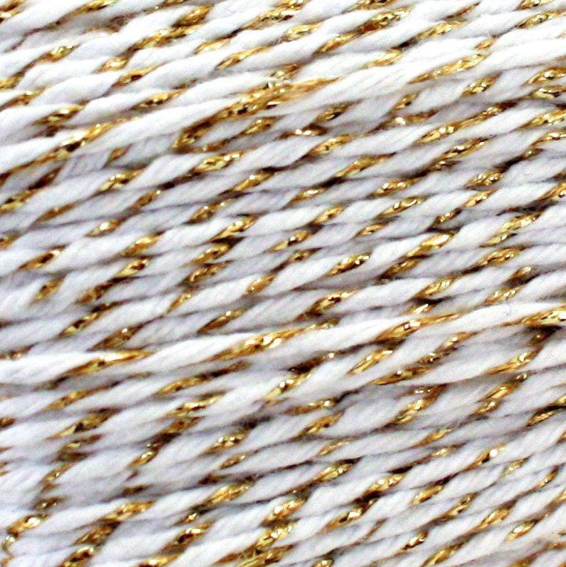 Gold and White Metallic Baker's Twine - 4-ply Sparkly String bild 2
