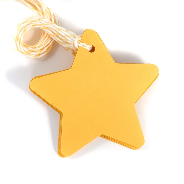 Star Shaped Gift Tags - Blank Star Favor Tags - Star Tags for Goodie Bags - 3 inch Star Tags - Celestial Treat Bag Tags - Twinkle Twinkle