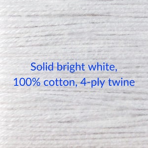 White Twine White String Pure White Cotton Twine Bright White 4-ply White Cotton String DIY Wedding Favor Supplies image 2