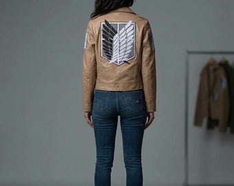 Attack on Titan Scout Regiment Jacket | Lambskin Leather Anime Cosplay Biker Style