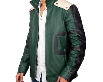 Deku My Hero Academia Leather Jacket – Izuku Midoriya Cosplay Coat – Green Hero Anime