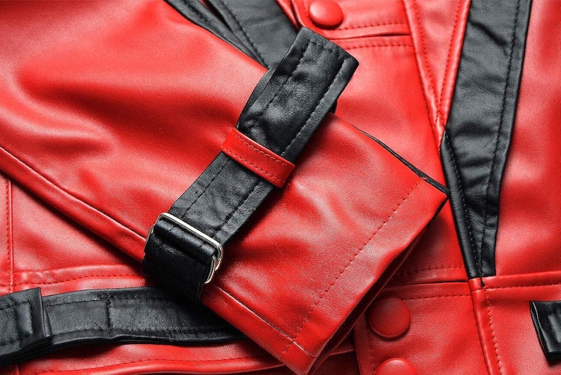 MJ Thriller Jacket
Michael Jackson Coat
80s Retro Fashion
Red Lambskin Leather
King of Pop Outfit
MJ Cosplay Costume
Vintage Biker Style
Handmade Red Jacket
80s Music Video Gear
Tribute Artist Wear
Iconic Pop Star Gift
Red and Black Moto
Custom Leather Coat