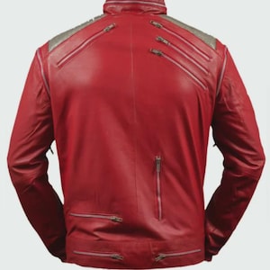 Beat It Jacket
Michael Jackson MJ
Red Leather Biker
80s Pop Star
Multi Zipper Jacket
MJ Cosplay Costume
Red Biker Jacket
King of Pop Outfit
80s Theme Party
Tribute Act Gear
Handmade Red Coat
Music Video Outfit
Retro 80s Fashion