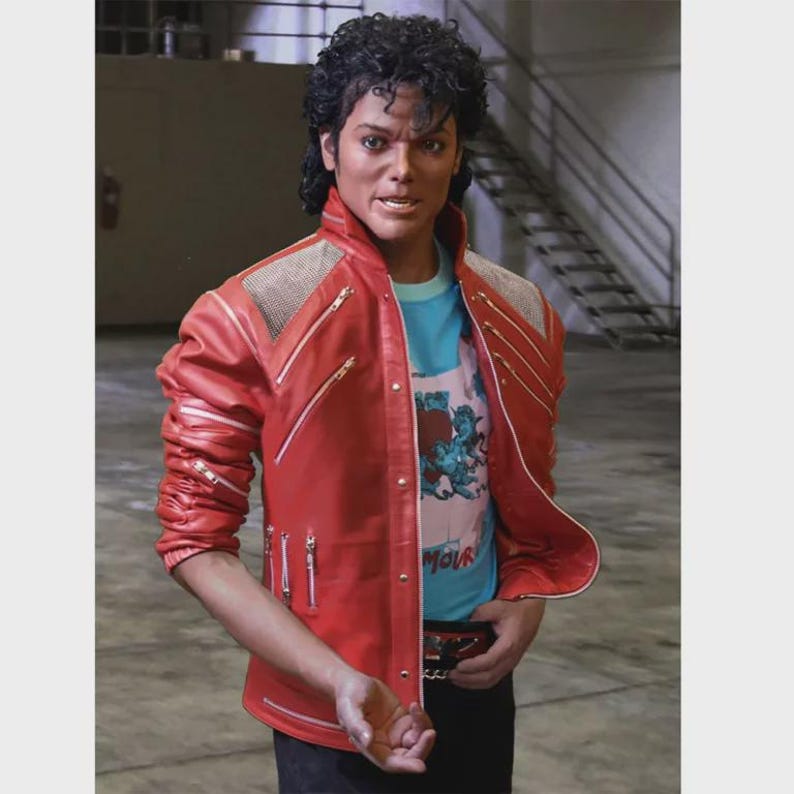 Beat It Jacket
Michael Jackson MJ
Red Leather Biker
80s Pop Star
Multi Zipper Jacket
MJ Cosplay Costume
Red Biker Jacket
King of Pop Outfit
80s Theme Party
Tribute Act Gear
Handmade Red Coat
Music Video Outfit
Retro 80s Fashion