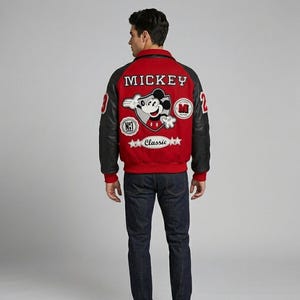 Mickey mouse leather jacket - Etsy 日本